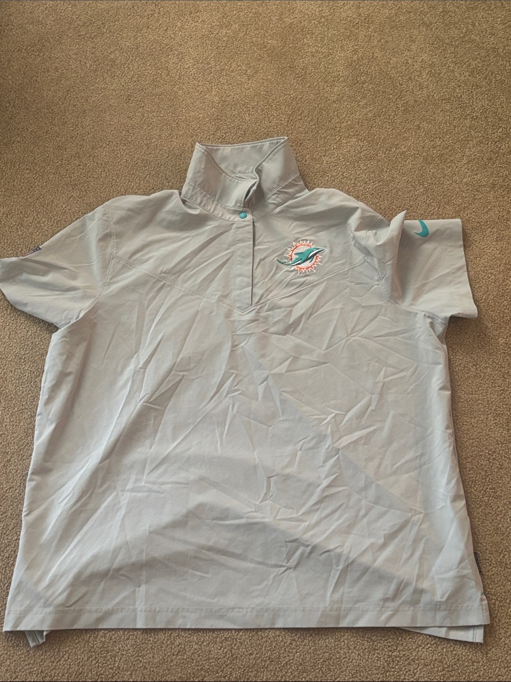 Men’s XXL Grey Dri-Fit Miami Dolphins Polo Shirt